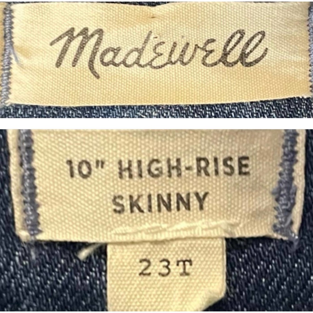 Madewell 10” High Rise Skinny Leg Jeans 23T Tall - Picture 4 of 6